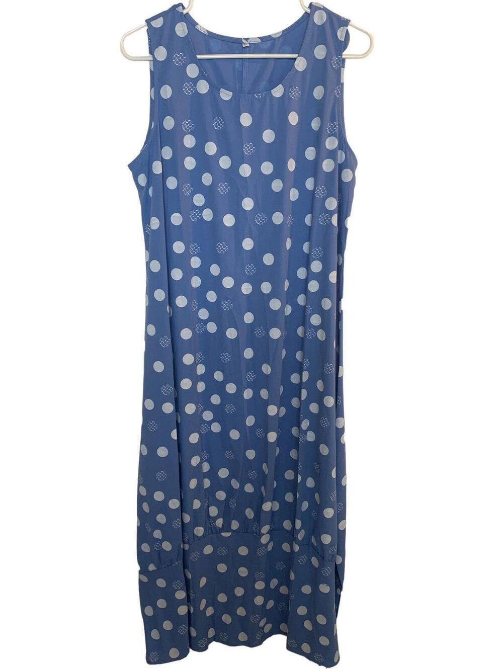 Medium Powder Blue White Polka Dot Amazon Dress​